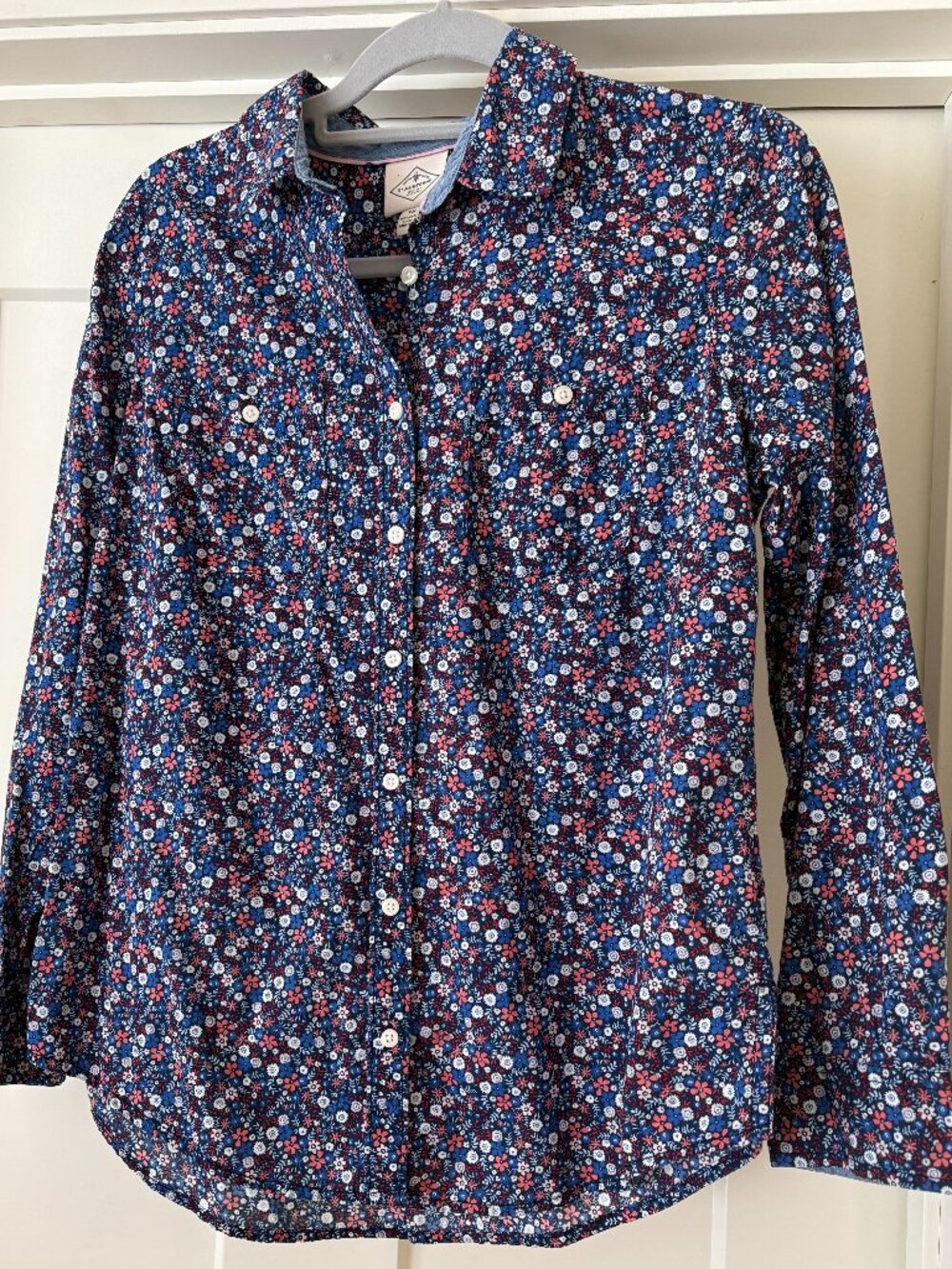 Floral button-down shirt, Petite-Medium, 100% cotton